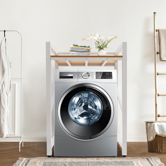 Washer Dryer Stacking Rack Stand, Heavy Duty Washing Machine Shelf, Washer&Dryer Stacking Rack with Adjustable Design