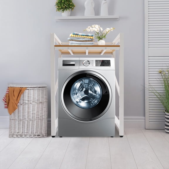 Washer Dryer Stacking Rack Stand,Heavy Duty Washing Machine Shelf,Washer&Dryer Stacking Rack with Adjustable Design