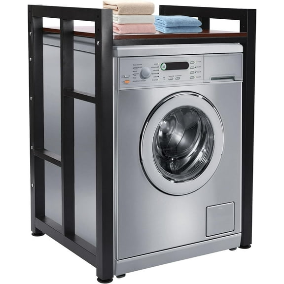 Washer Dryer Stacking Rack Stand, Over Washer and Dryer Shelves with Adjustable Laminate, Load Capacity 418.9lbs, Universal Heavy Duty Organizer Rack for Bathroom Laundry Room Living Room