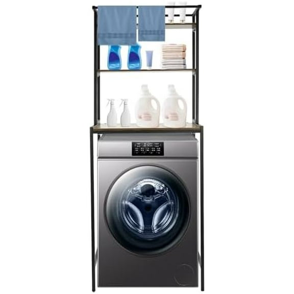 Washer and Dryer Storage Shelf,3 Tier Top of Washer and Dryer Organizer Shelf, Over Laundry Storage Shelf for Bathrooms, Laundry Rooms,Black$$Home Decor, Kitchen, & Other