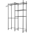 thumbnail image 1 of Over The Washer and Dryer Storage Shelf, 5 Tier Laundry Room Drying Rack with Hanger Rod and Hooks, Adjustable Over Washer and Dryer Shelves, Laundry Room Shelf Storage Space Saver, Black, 1 of 11