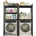 thumbnail image 1 of Over Washer and Dryer Storage Shelves,5 Tiers Laundry Room Standing Shelf,Adjustable Metal Shelving Unit,Space Saving Shelf,31.5" W x 15.7" D x 63" H, Black, 1 of 7