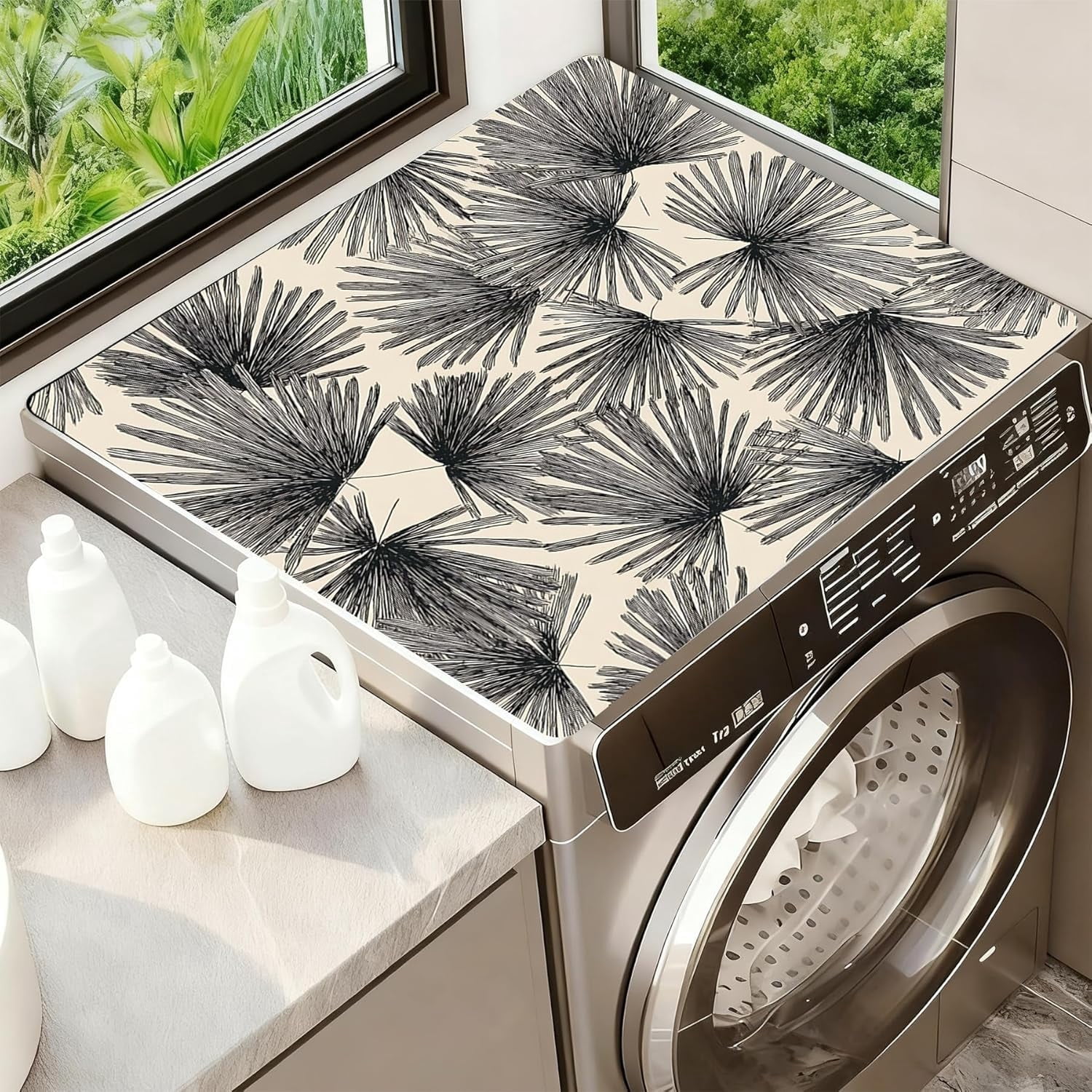 Washer Dryer Top Cover Mat, Non-Slip Laundry Room Decor, Laundry Room Kitchen Appliance Decor Protector, 23.6x19.7in