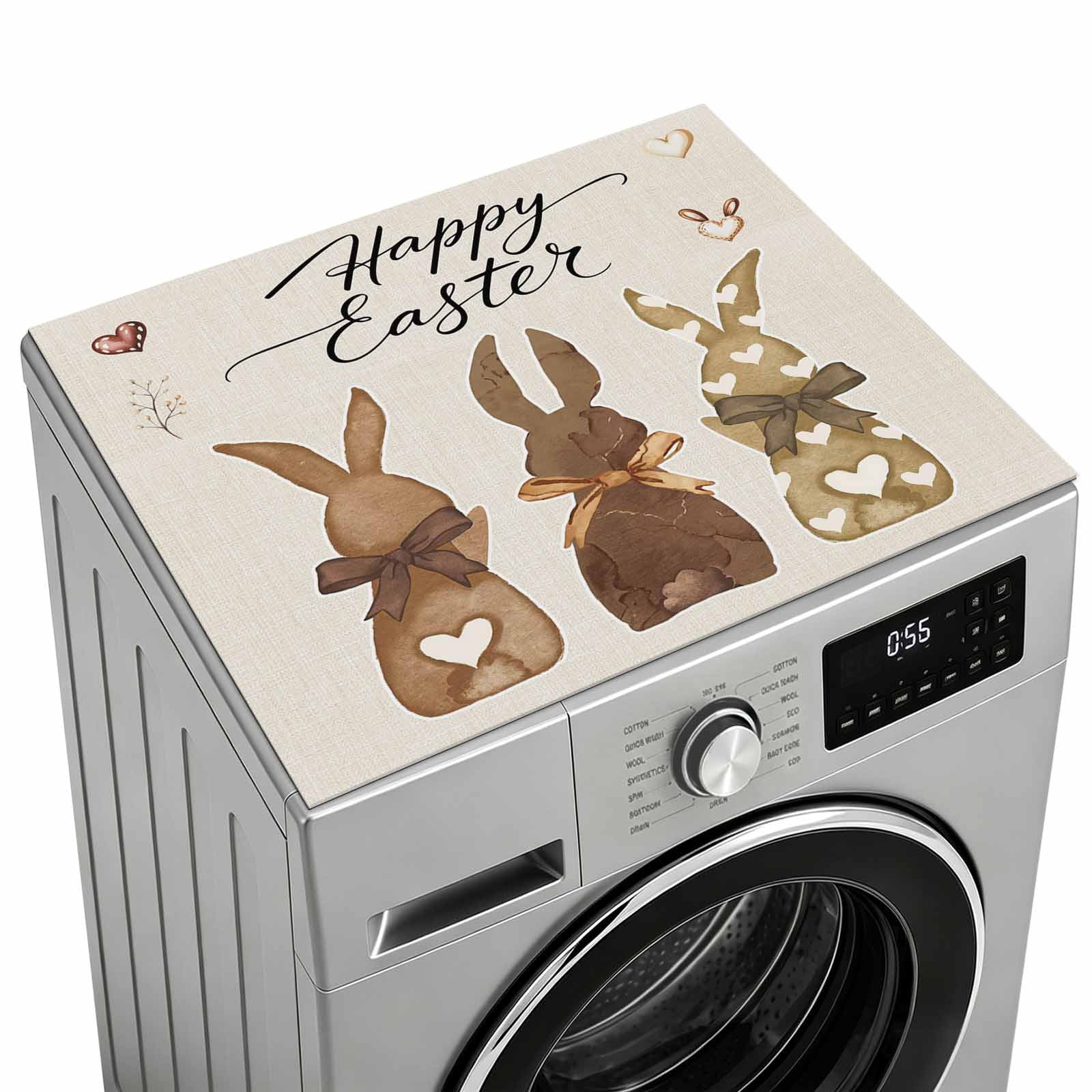 Simple Rabbit Balloon Washer and Dryer Topper Protector Mat 27x27 in, Happy Easter Non-Slip ...
