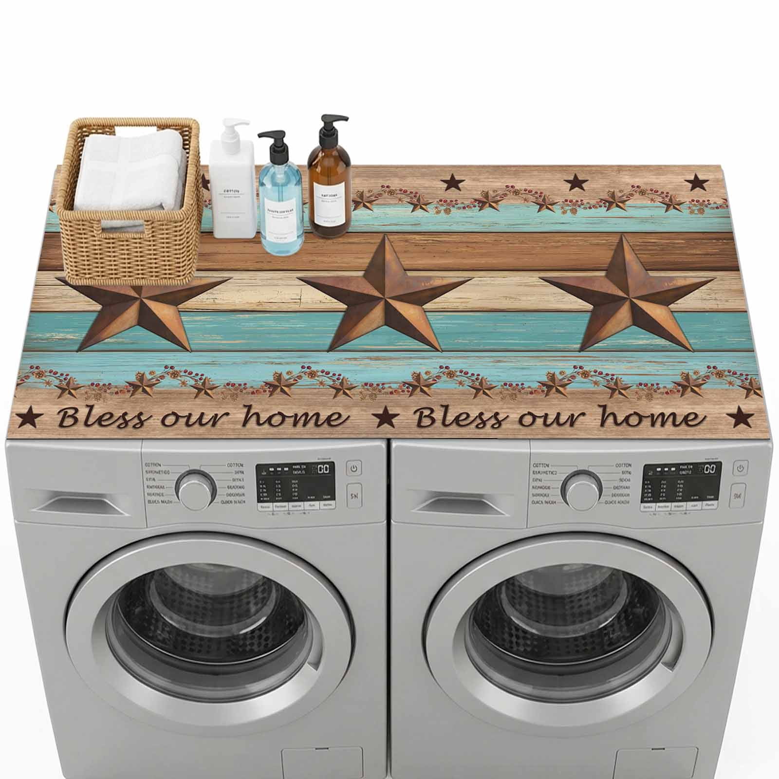 Washer and Dryer Topper Protector Mat 51.2x25.6 in, Western Texas Star ...