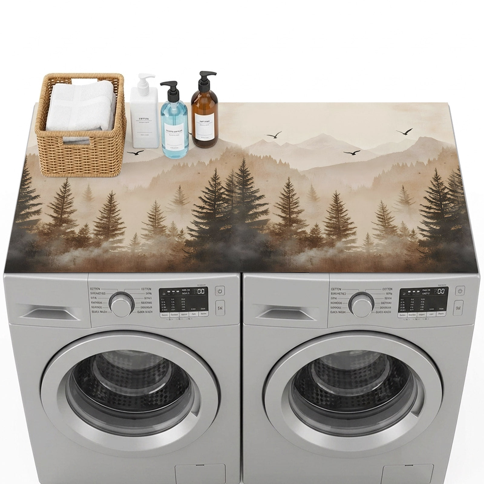 Washer and Dryer Topper Protector Mat 54x27.5 in, Black Forest Non-Slip ...