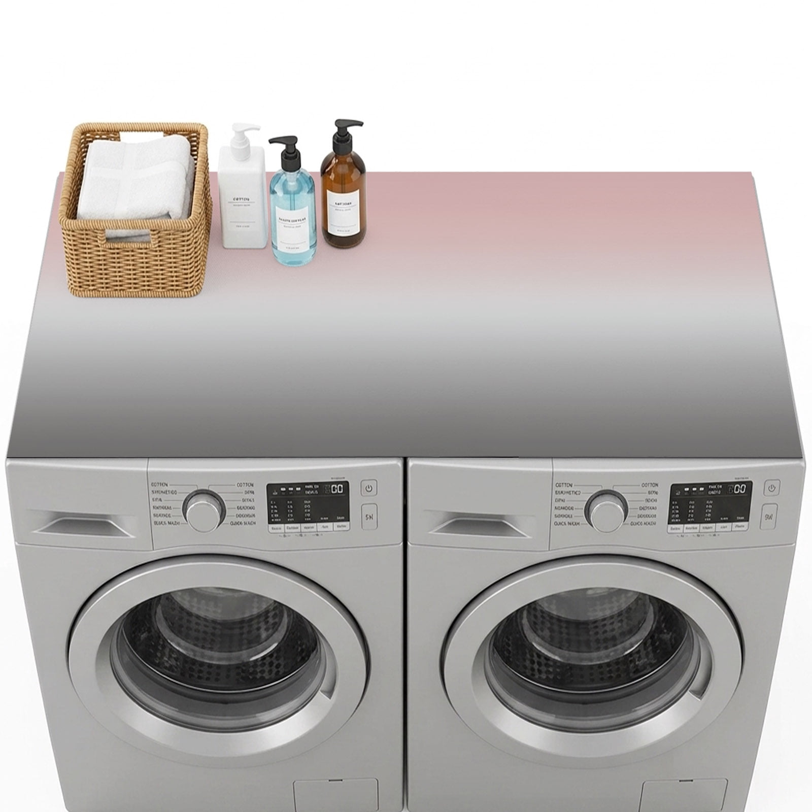 Washer and Dryer Topper Protector Mat 54x27.5 in, Gradient Pink Grey ...