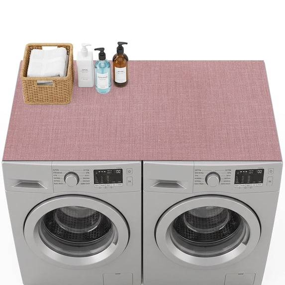 Bd Machine Washer and Dryer Topper Protector Mat 54x27.5 in, Vintage Pink Non-Slip ...