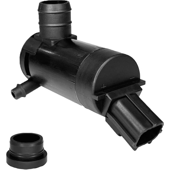 Washer Fluid Pump Car Windshield Replacement for Ford E150 E250, Pressure Washer Pump W/Grommet Replacement OEM#89017059,173686 Compatible with Ford Lincoln Mazda Mercury(Black)