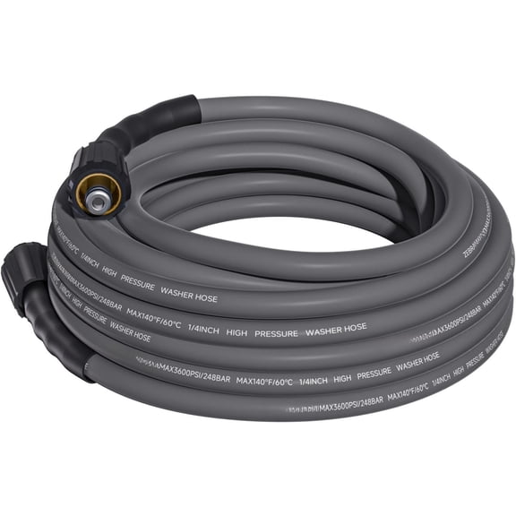 Washer Hose, 1/4" x 25 FT Flexible Power Washer Hose, M22-14/15mm Kink Resistant Water Hose, 3600 PSI