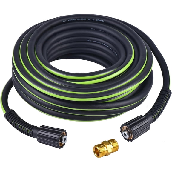 Washer Hose 1/4" x 50FT - 3200 PSI Power Washer Replacement with M22-14mm Fittings Kink-Resistant Flexible Water Hose for & Gas Washers