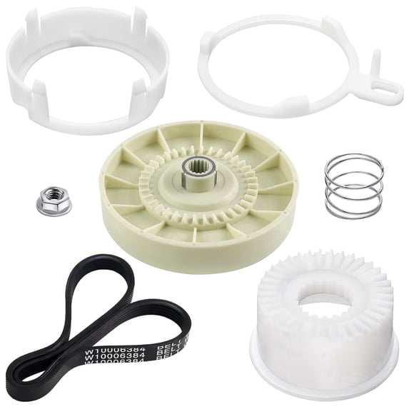 Washer Pulley Clutch Kit W10721967 W10006384 Washer Drive Belt Replacement Kit Compatible with Whirlpool Kenmore Maytag Washing Machine