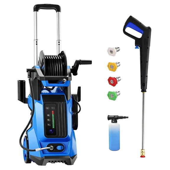 Washer with Smart Control and 15 Levels of Adjustment, 4500 PSI 3.0 GPM Electric Pressure Washer, Kink Resistant Hose, Quick Connect Fittings for Window, Car, Pool, Steps, Sidewalk, Brick Cleaning
