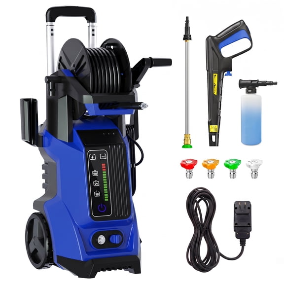 Washer with Smart Control and 15 Levels of Adjustment, 4500 PSI 3.0 GPM Electric Pressure Washer, Kink Resistant Hose, Quick Connect Fittings for Window, Car, Pool, Steps, Sidewalk, Brick Cleaning