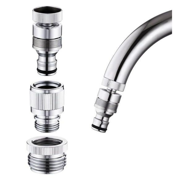 Washer Snap Coupling Dishwasher, Adapter,garden hose 3/4GHT quick connection,shower hose, for Bathroom/kitchen,sink to hose adapter Faucet Hose Adapter,Sink Quick-fit Attachment (Quick-Connect)