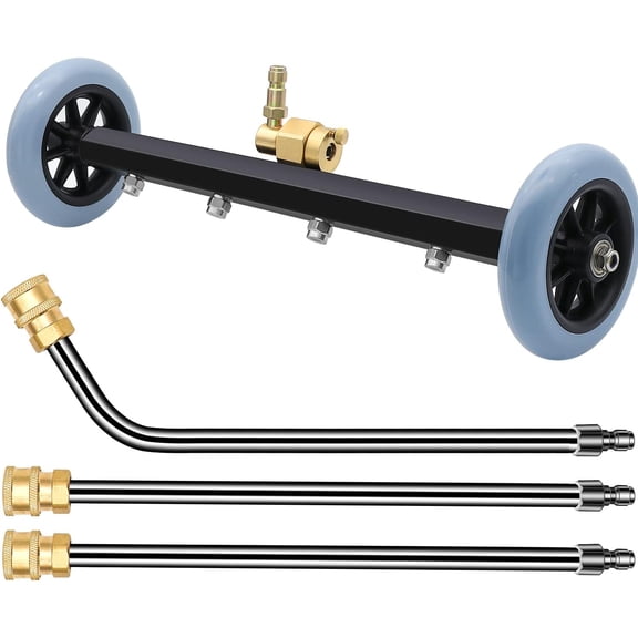 Washer Undercarriage Cleaner, 16 Inch Power Washer Surface Cleaner Attachments, Under  Wash Water Broom w/ 2 count Extension Wand 1 count 60!a Angled Wand, 4000 PSI