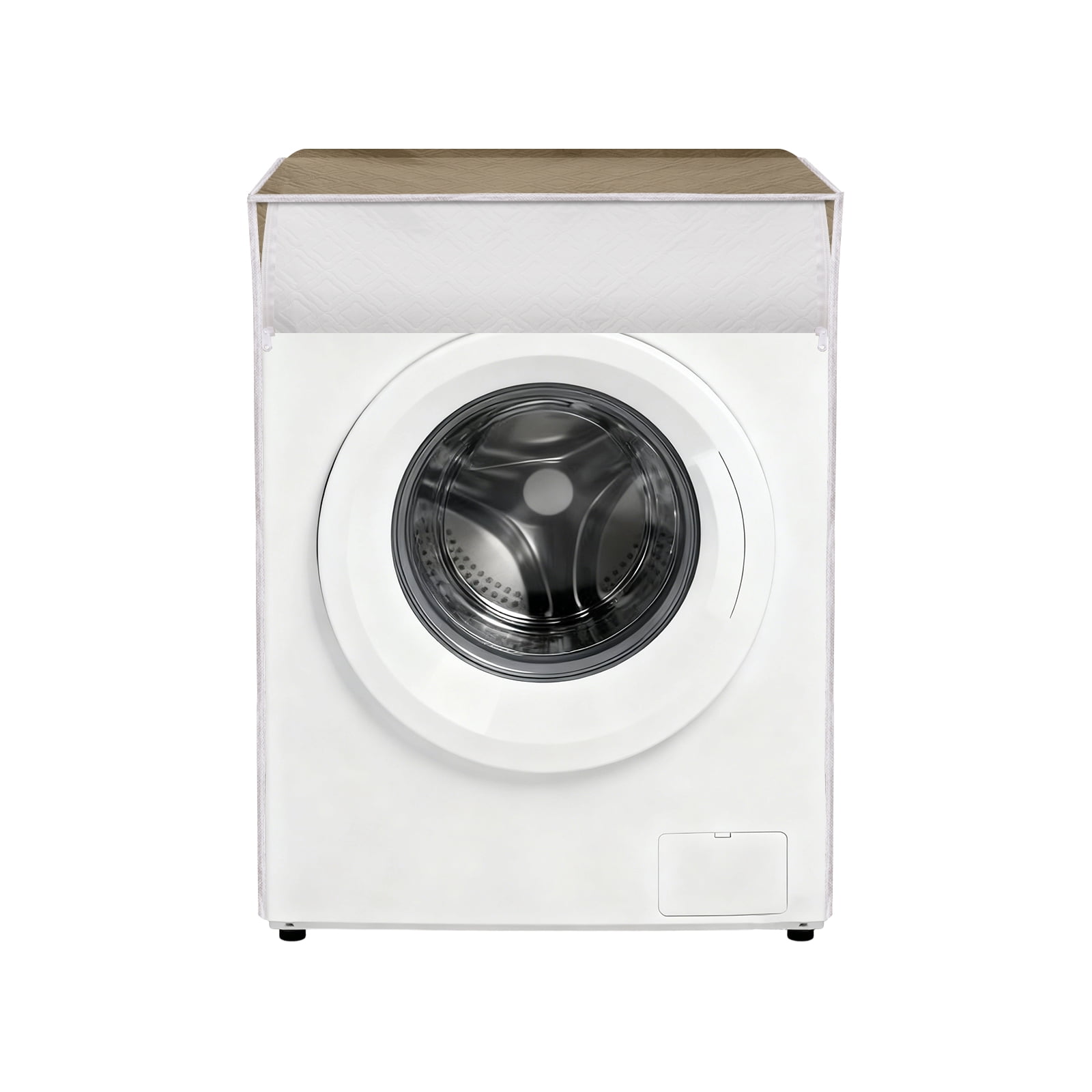 Washer and Dryer Covers 24"x24"x33"- Waterproof, Dustproof PEVA Front Load Washing Machine Cover with Zipper for Laundry Room Balcony, Brown