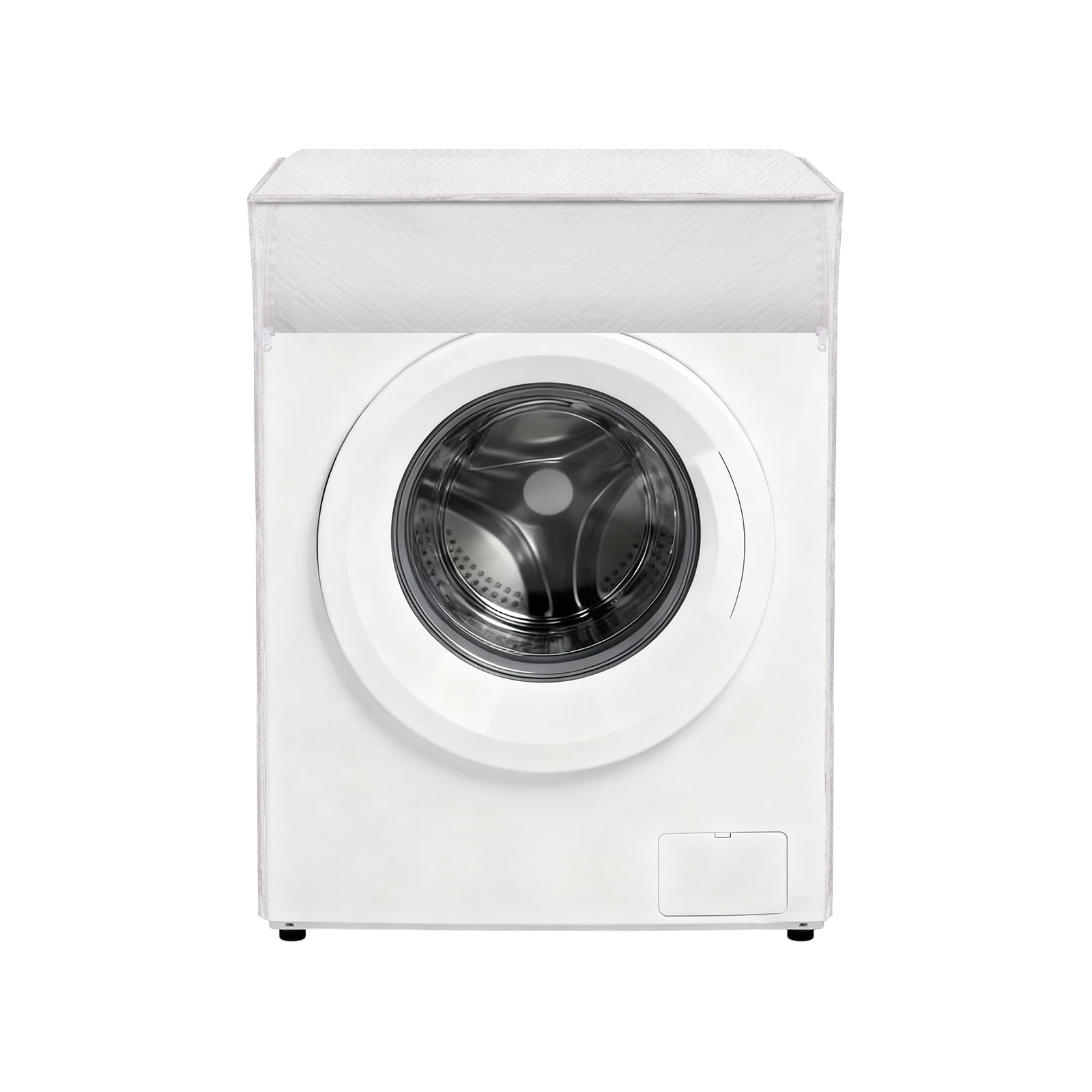 Washer and Dryer Covers 24"x24"x33"- Waterproof, Dustproof PEVA Front Load Washing Machine Cover with Zipper for Laundry Room Balcony, White