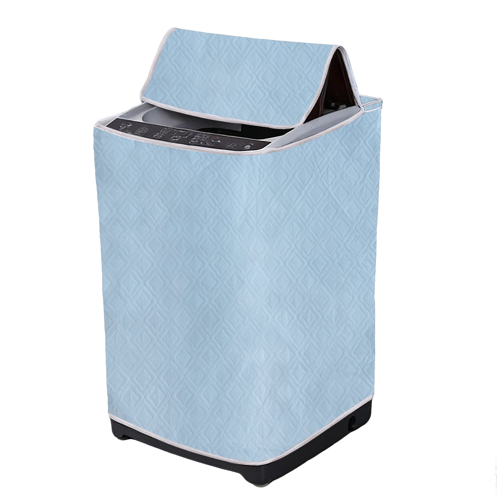 Washer and Dryer Covers 24"x24"x37"- Waterproof, Dustproof PEVA Top Load Washing Machine Cover with Zipper for Laundry Room Balcony, Blue