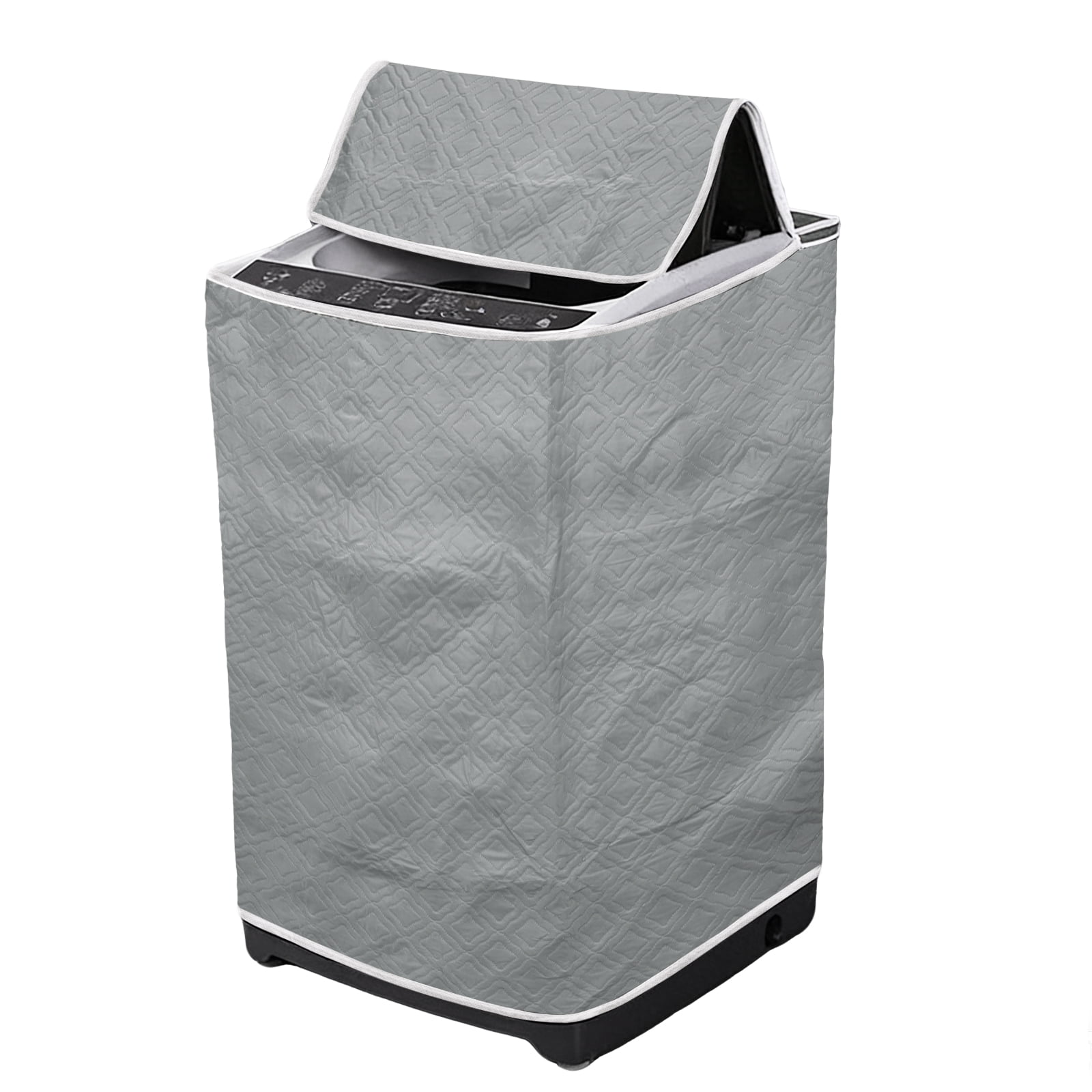Washer and Dryer Covers 24"x24"x37"- Waterproof, Dustproof PEVA Top Load Washing Machine Cover with Zipper for Laundry Room Balcony, Grey