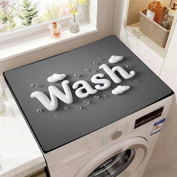 Washer and Dryer Covers for the Top, Non-slip Dryer Top Protector Mat, Dust-proof Washing Machine Cover, 23.6" x 19.7" (Wash)