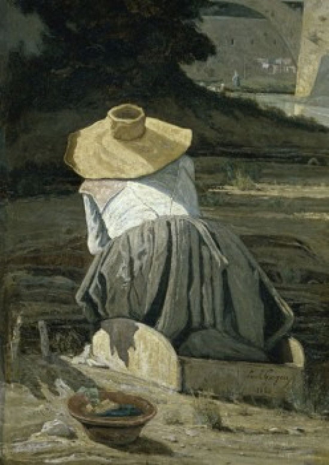 Washerwoman (Lavandiere) 1860 Paul Camille Guigou (1834-1871French) Musee dOrsay Paris Canvas Art - Paul Camille Guigou (18 x 24)