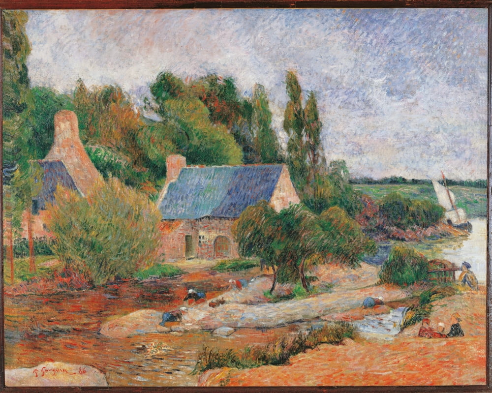 Washerwomen At Pont Aven Canvas Art - (36 x 24)