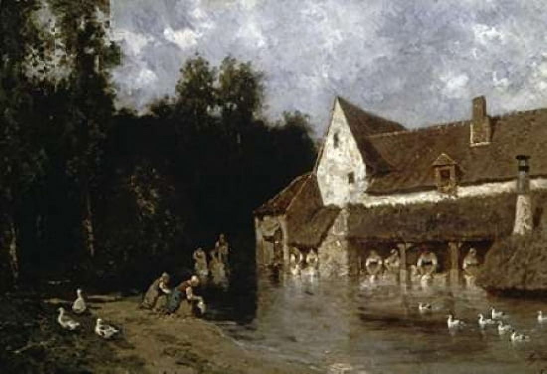 Washerwomen Canvas Art - E Cicerie (20 x 28)