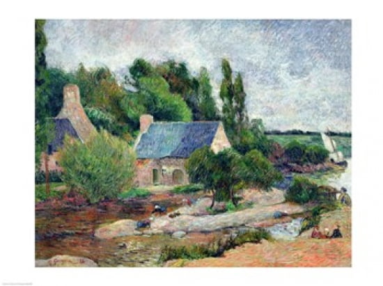 Washerwomen at Pont-Aven 1886 Canvas Art - Paul Gauguin (24 x 18)
