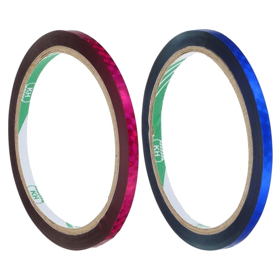 Washi Prism Tape Set 5mm Wide Holographic Color for Holiday Packaging and Decoration, Rose Red, Blue