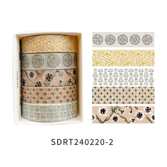 Washi Tape Cute Printed Patterns Decorative Tapes for Arts DIY Crafts Journals Planners Scrapbook Wrapping Mixed Color 59x43x44mm