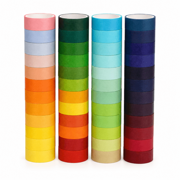 Washi Tape Rainbow Tape Writable Washi Craft Tape for DIY Scrapbook Crafts Supplies 48 Rolls