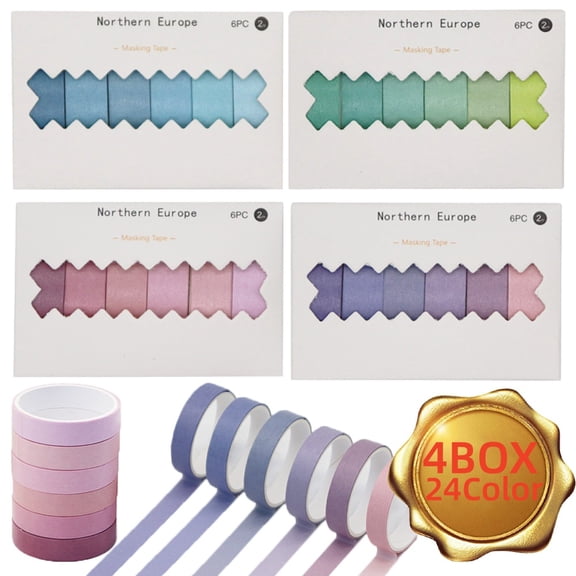 Washi Tape Roller, Adhesive Glue Runner for Scrapbooking & Crafts, 4 Box
