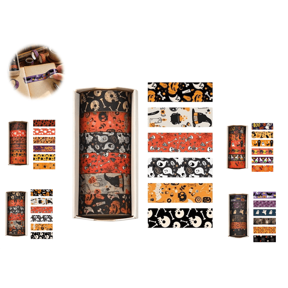 Washi Tape Set 37 Rolls - Witches Theme Colored Decorative Adhesive Tape for Journaling, Vintage Artists Tape for Junk Journaling Supplies, Scrapbooking, DIY Crafts, Gift Wrapping, Planner(B Style)