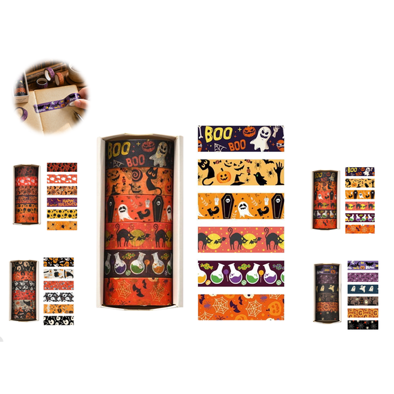 Washi Tape Set 37 Rolls - Witches Theme Colored Decorative Adhesive Tape for Journaling, Vintage Artists Tape for Junk Journaling Supplies, Scrapbooking, DIY Crafts, Gift Wrapping, Planner(D Style)