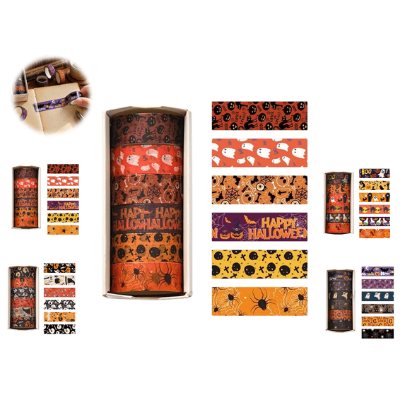 Washi Tape Set 37 Rolls - Witches Theme Colored Decorative Adhesive Tape for Journaling, Vintage Artists Tape for Junk Journaling Supplies, Scrapbooking, DIY Crafts, Gift Wrapping, Planner(C Style)