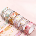 thumbnail image 1 of Washi Tape Set 6rolls Stamping Decorative Tape for Junk Journal Supplies/Art Craft, 1 of 6