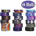 thumbnail image 1 of Washi Tape Set Galaxy Tape Starry Sky Tape Set for DIY Scrapbooking Gift Wrapping Party Decoration 19 Rolls, 1 of 7