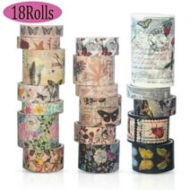 Washi Tape Set Vintage Floral Butterfly Decorative Tape for Scrapbooking DIY Crafts Gift Wrapping Bullet Journals Planners Supplies 18 Rolls