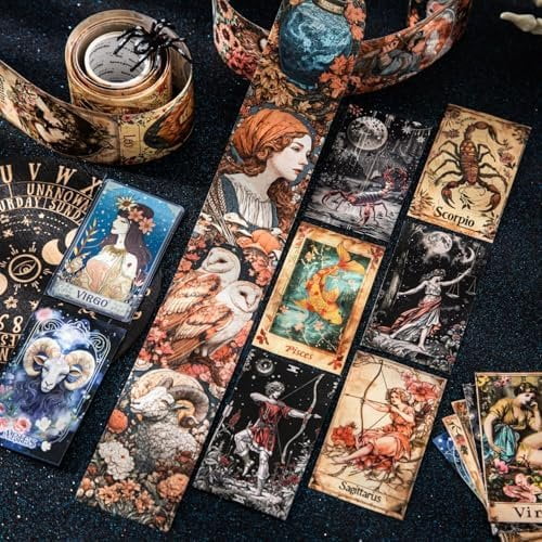 Sticker Design For Scarp Book Washi Tape Stickers for Journaling Supplies, Zodiac Scrapbooking ...