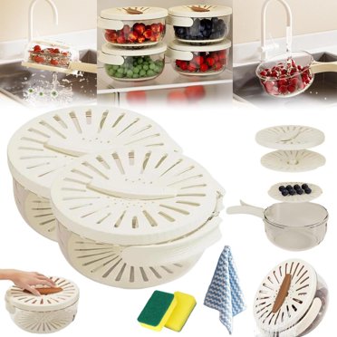 2-Pack Kitchen Drainer Trays - Double Layer Dish Drying Mat With Detachable Drain Board