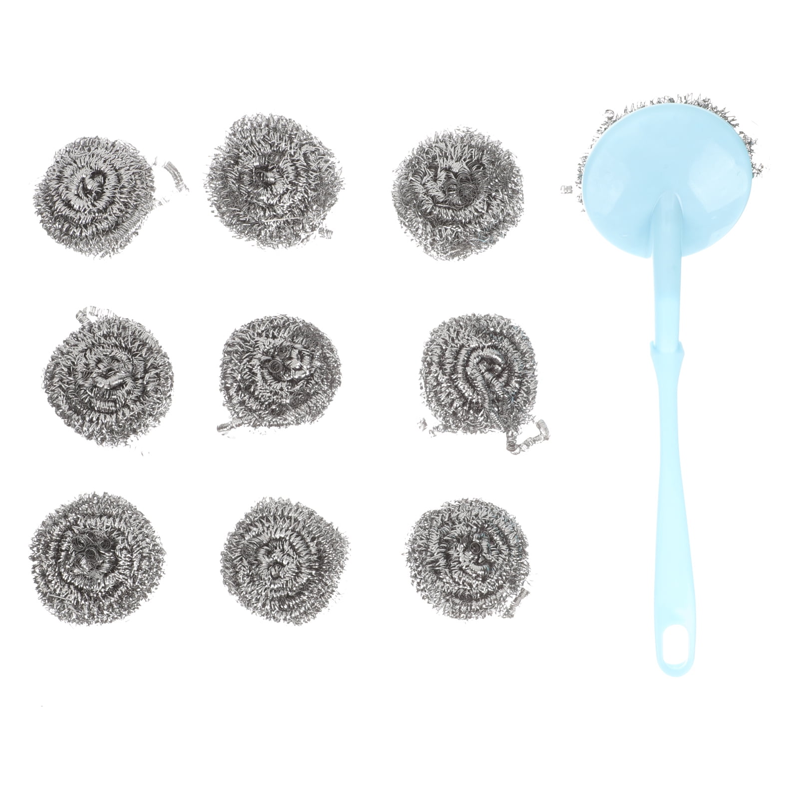 Washing Dishes Metal Scrubber Brush Sos Pads Pot with Handles Cleaning