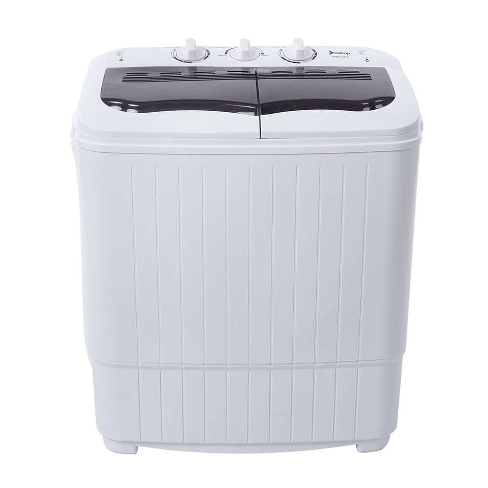 13LB Automatic Portable Washing Machine, Mini Washer & Spin Dryer w/ Pump  Drain