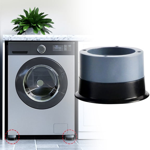 Washing Machine Anti Vibration Mat with Sturdy Suction Cups, Noise Reduction Shock Absorbing Pad for Dryer Dishwasher, Non Slip Rubber Feet Help Reduce Floor Scratches, 1 Mat + 1 Pad Set, By Cosmug