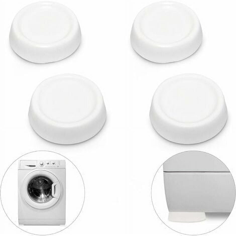 Washing Machine AntiVibration Pad Set 4 Feet, White, AntiSlip Shock
