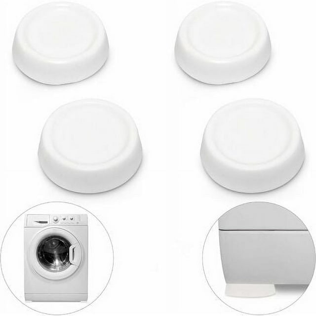 Washing Machine AntiVibration Pad Set 4 Feet, White, AntiSlip Shock