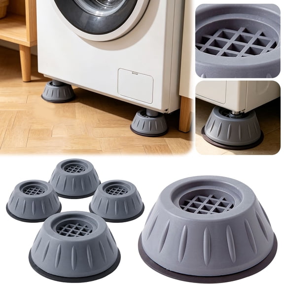 Washing Machine Anti Vibration Pads, 4 Pcs Washer Dryer Feet Stabilizer Rubber Mat Leveling Support, Grey