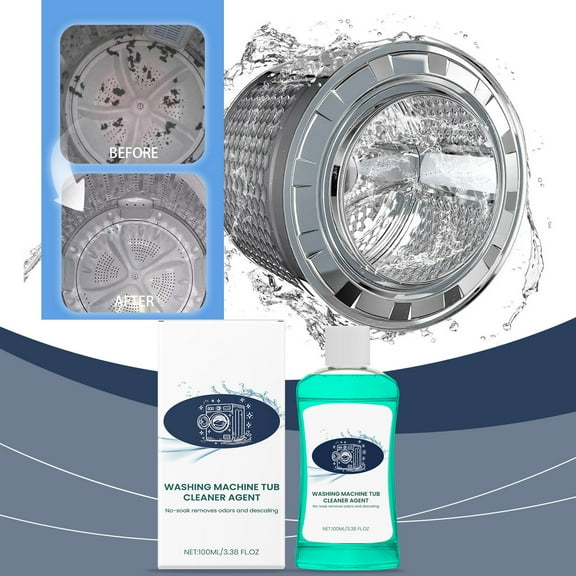 Washing Machine Cleaner, 100ml Tub Descaler, Removes Odor, Mold, Grease, for Front & Top Loaders, Cold & Warm Water Use, No Wiping Needed, Monthly Maintenance