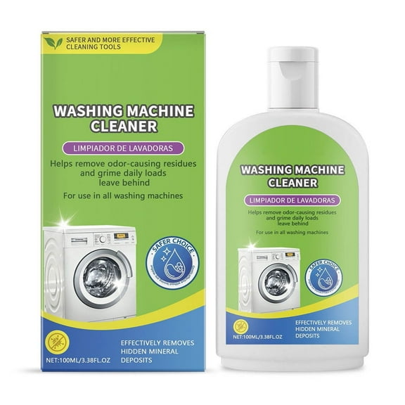 Washing Machine Cleaner - 120ml Active Oxygen Formula for Interior Tank Maintenance Stain Removal Odor Elimination Easy Use Septic Safe