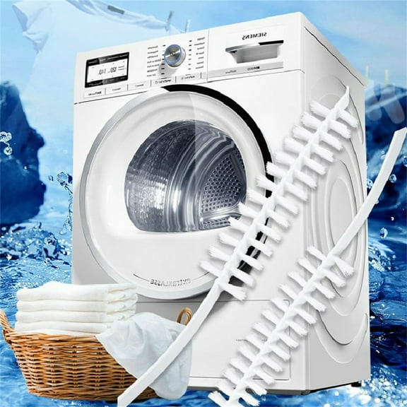 Washing Machine Cleaner Brush 60cm Flexible Radiator Cleaning Brush 360 - 2 Pack | Front Load Washer Dryer Lint Brush with Nylon Bristles, Non-Slip Handle for Tumble Dryer, AC Vent Cleaning